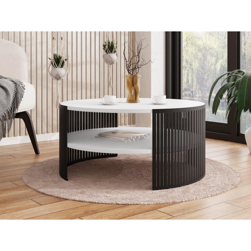 Konferenčný stolík FIKOLI 40x75 cm čierna/biela