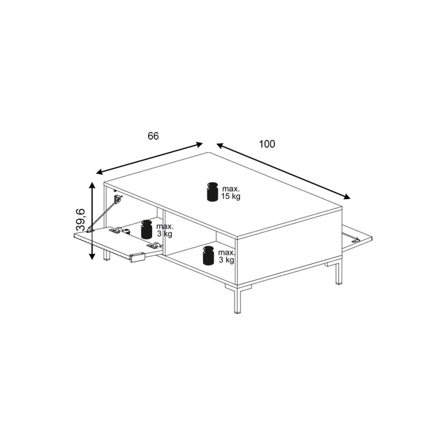 Konferenčný stolík FLOP biely
