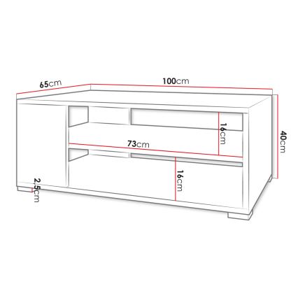 Konferenčný stolík GIMREN 100x40 cm biely
