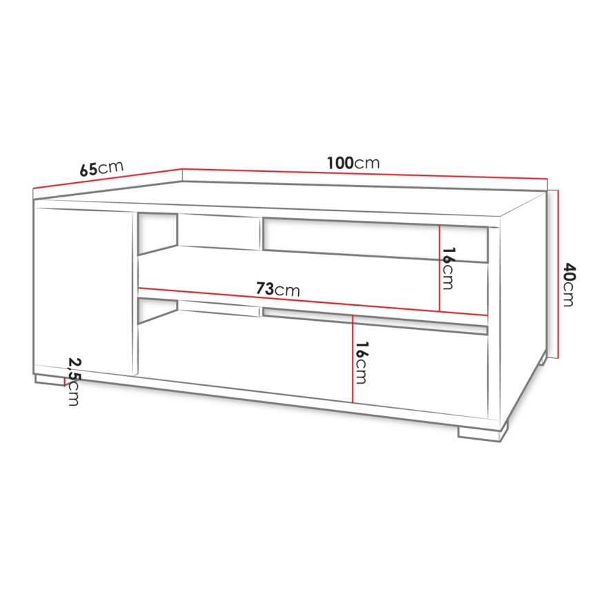 Konferenčný stolík GIMREN 100x40 cm biely