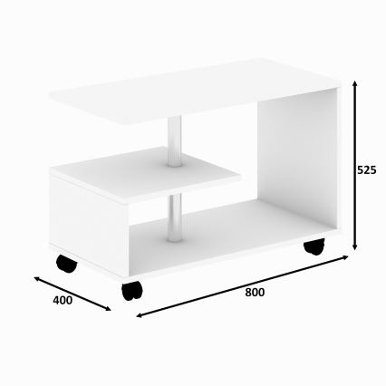 Konferenčný stolík KARANFIL 52,5x80 cm biela