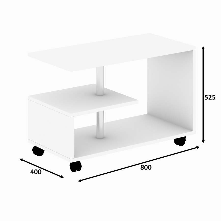 Konferenčný stolík KARANFIL 52,5x80 cm biela