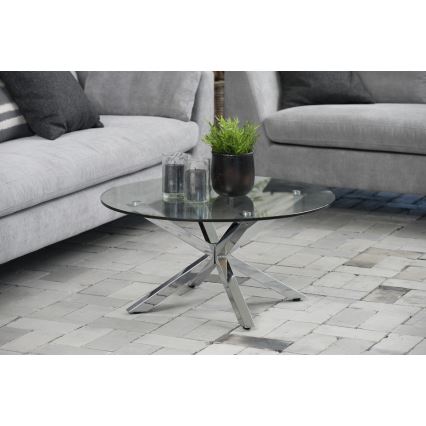 Konferenčný stolík LUCA 82 cm číry/strieborný