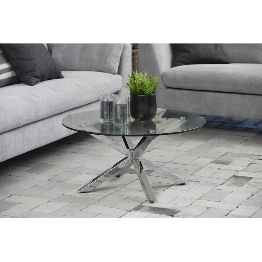 Konferenčný stolík LUCA 82 cm číry/strieborný
