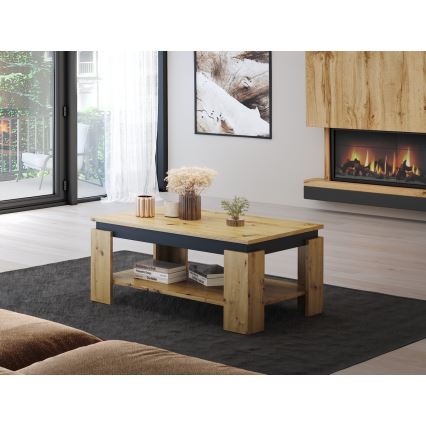 Konferenčný stolík LUNO dub artisan/čierna