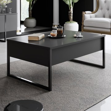 Konferenčný stolík LUXE 40x90 cm antracit/čierna
