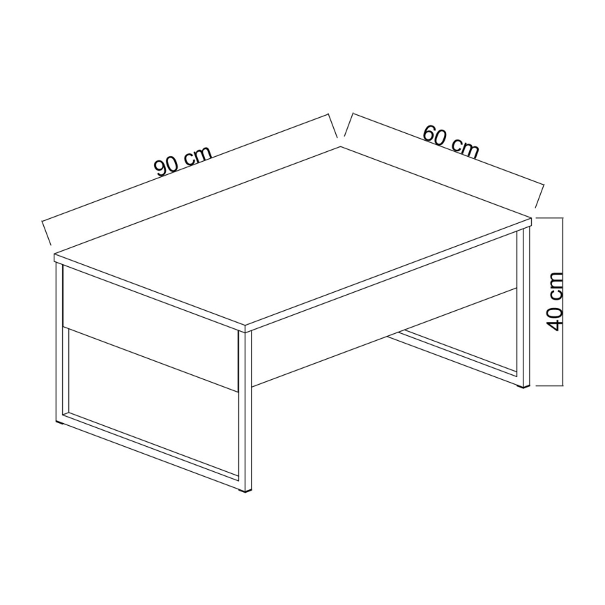 Konferenčný stolík LUXE 40x90 cm orech/čierna