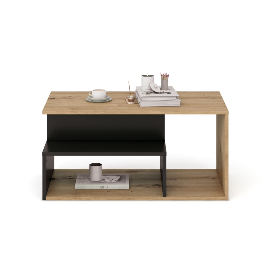 Konferenčný stolík NOTE 90x51 cm čierna/dub artisan