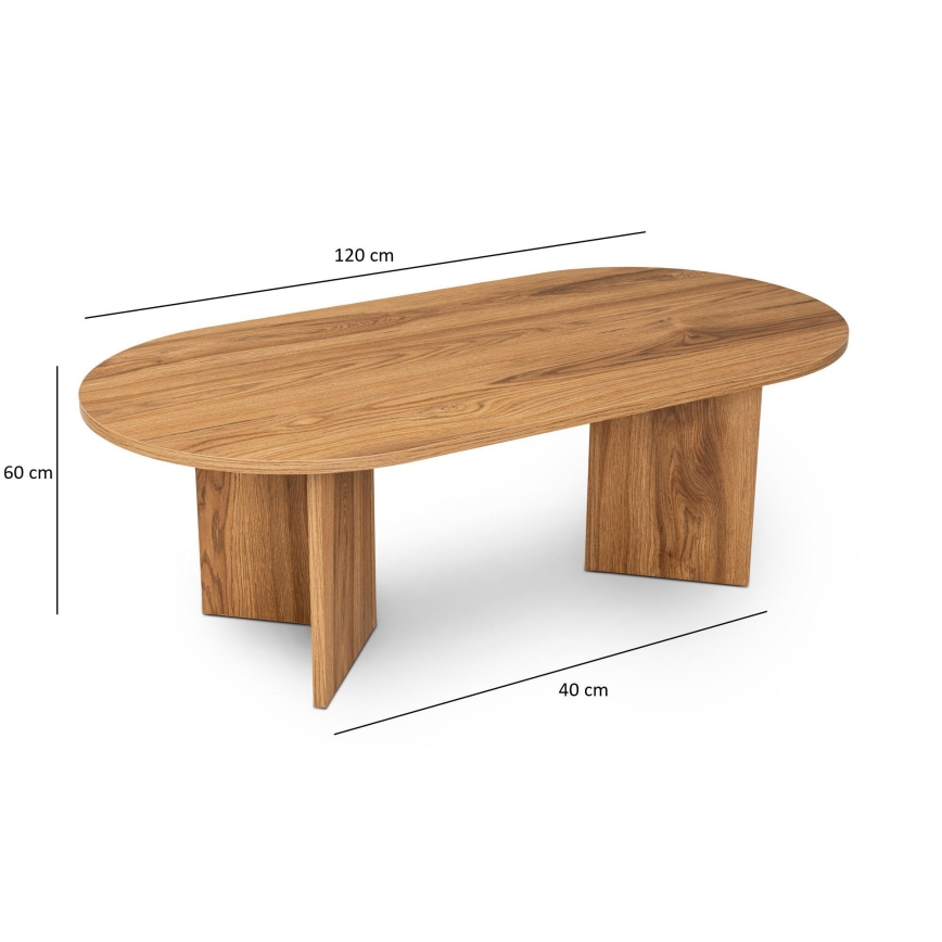 Konferenčný stolík OVAL 60x120 cm hnedá
