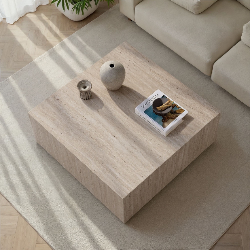 Konferenčný stolík PRIZMA 90x90 cm béžový