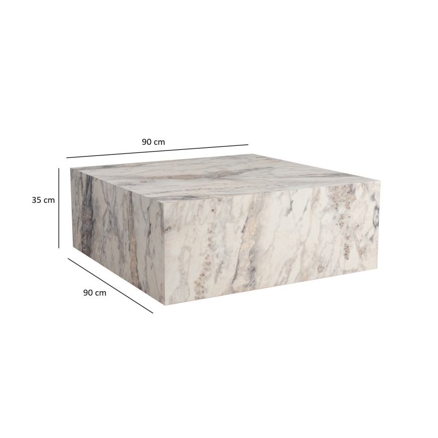 Konferenčný stolík PRIZMA 90x90 cm mramor