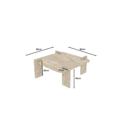 Konferenčný stolík PURO 90x90 cm travertín