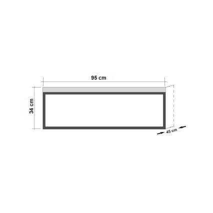 Konferenčný stolík QUANTUM 34x95 cm hnedá/čierna