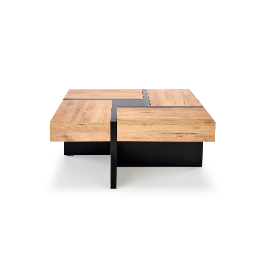 Konferenčný stolík RADIX 100x100 cm čierna/hnedá
