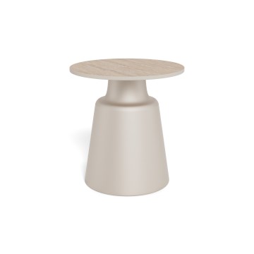 Konferenčný stolík SANTORINI pr. 45 cm béžová/šedá/keramika