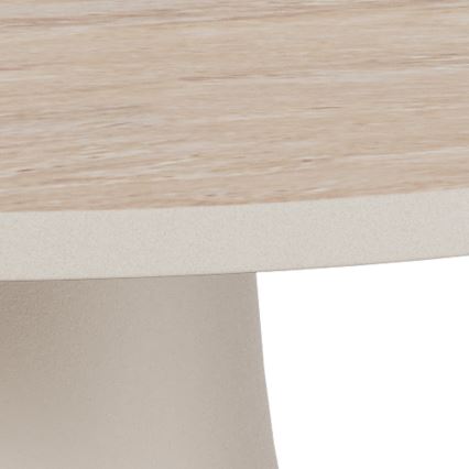 Konferenčný stolík SANTORINI pr. 45 cm travertín/šedá/keramika