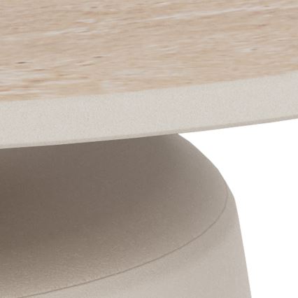 Konferenčný stolík SANTORINI priemer 70 cm béžová/šedá/keramika
