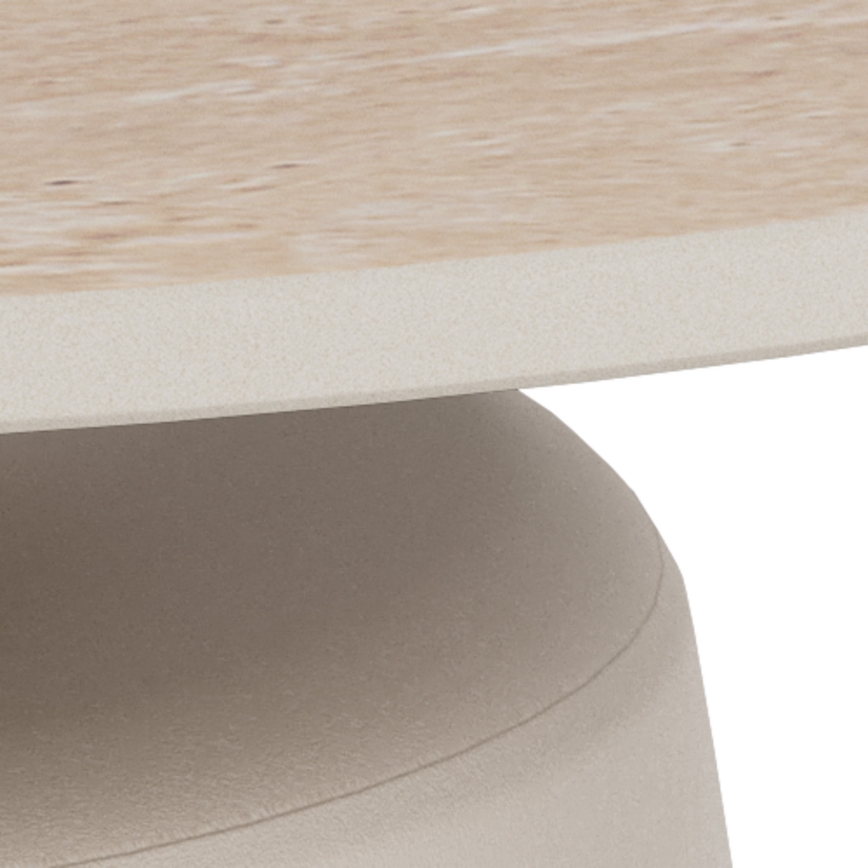 Konferenčný stolík SANTORINI priemer 70 cm béžová/šedá/keramika