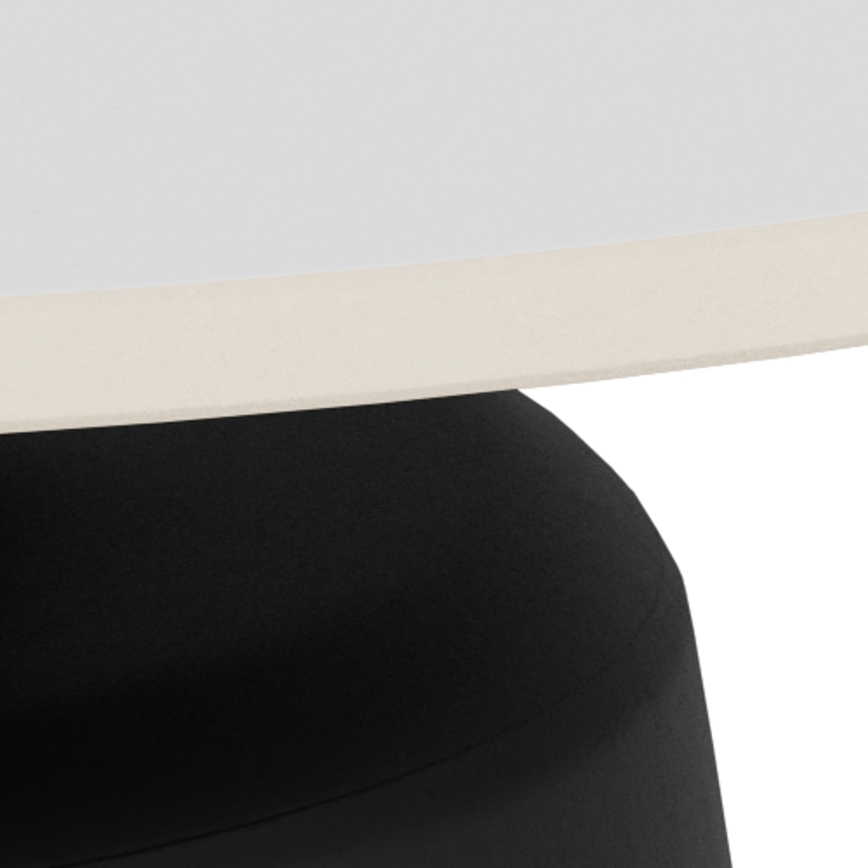 Konferenčný stolík SANTORINI priemer 70 cm biely/čierny/keramika