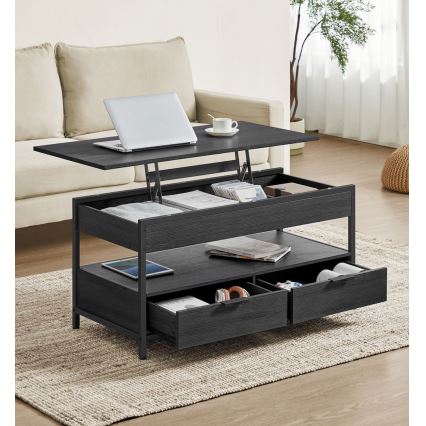 Konferenčný stolík so zdvíhacou doskou NYRO čierny