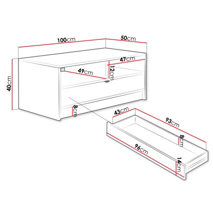 Konferenčný stolík TIRENO 100x40 cm béžový