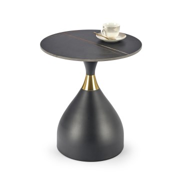 Konferenčný stolík VERO pr. 50 cm čierna/zlatá
