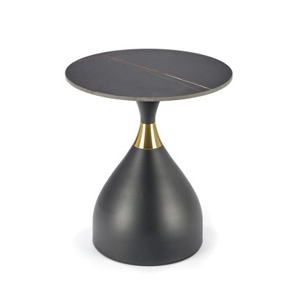 Konferenčný stolík VERO pr. 50 cm čierna/zlatá
