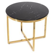 Konferenčný stolík VERTIGO 50x60 cm zlatá/čierna
