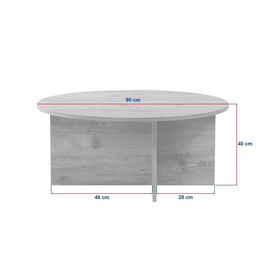 Konferenčný stolík VERUM, priemer 90 cm, béžový