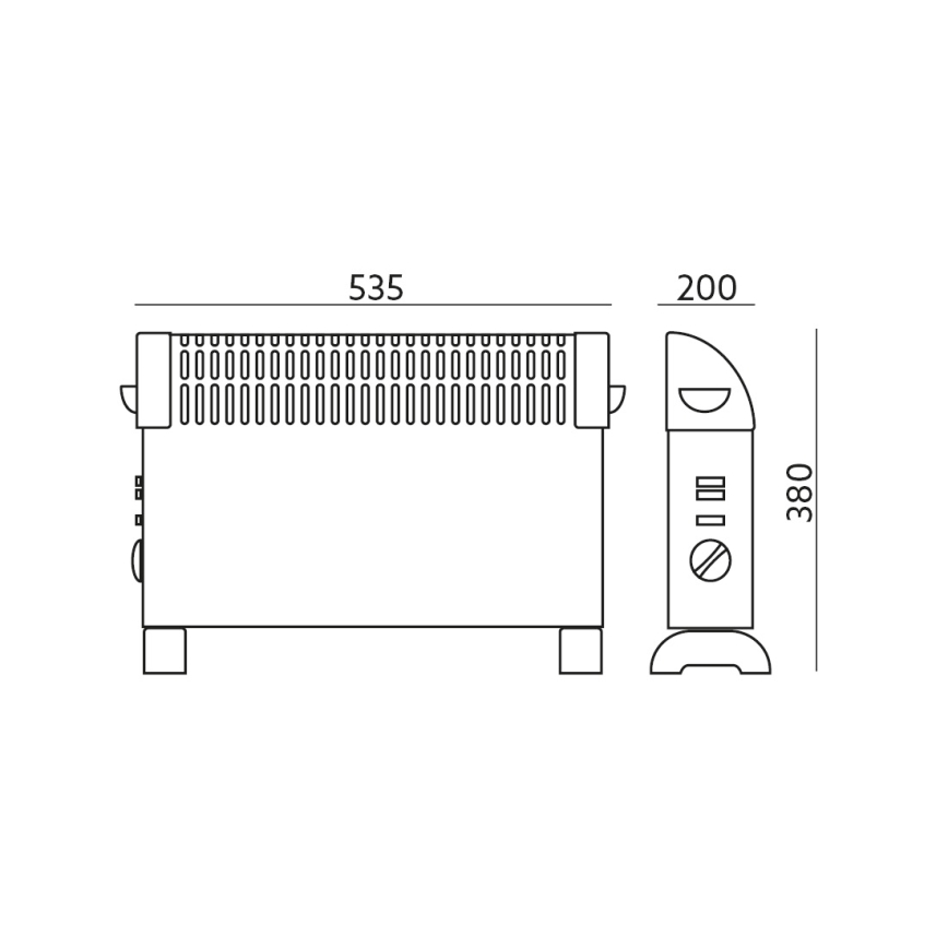 Konvekčný ohrievač SONDO 750/1250/2000W/230V