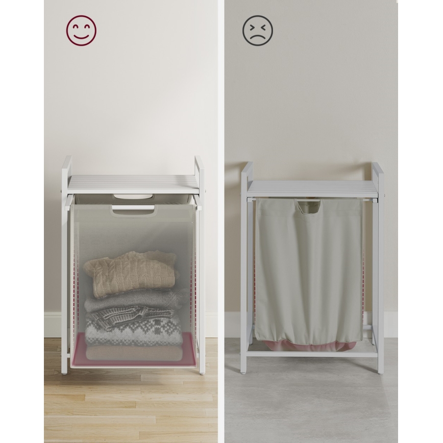 Koš na bielizeň REX biela