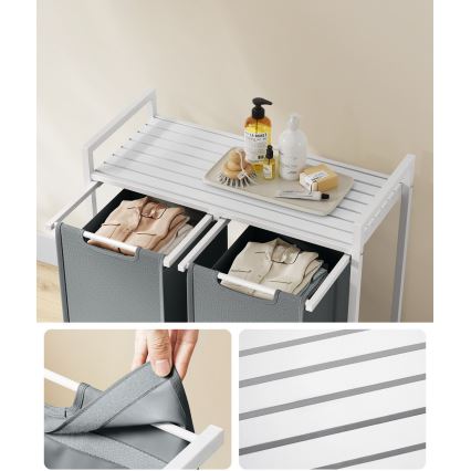 Kôš na bielizeň REX biely/sivý