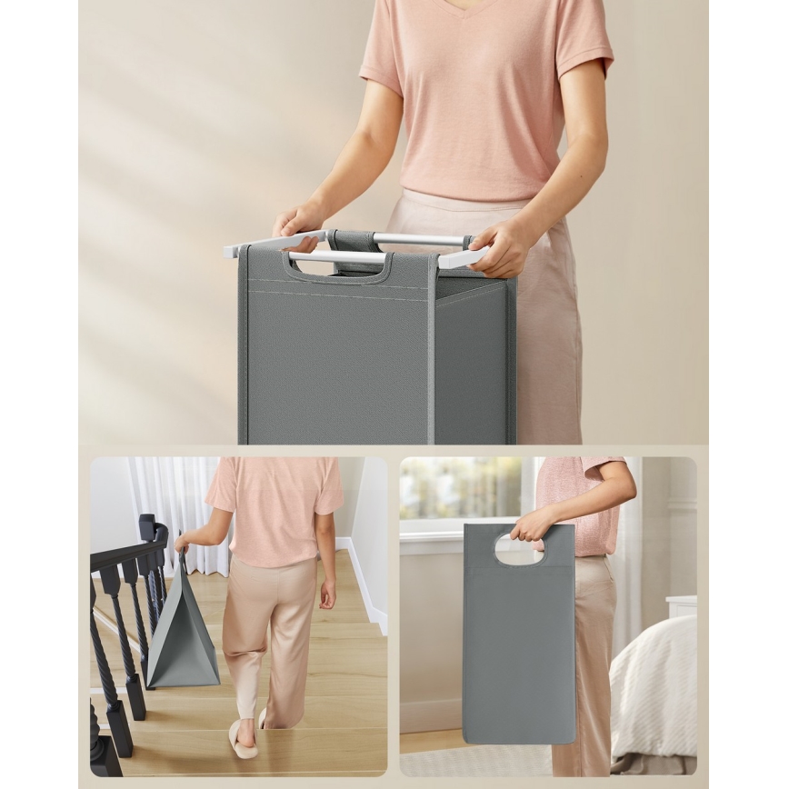 Kôš na bielizeň REX biely/sivý