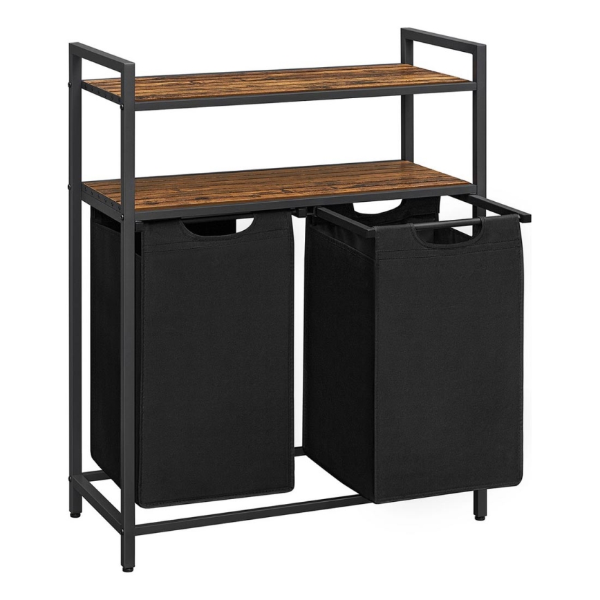 Koš na bielizeň REX hnedý/čierny