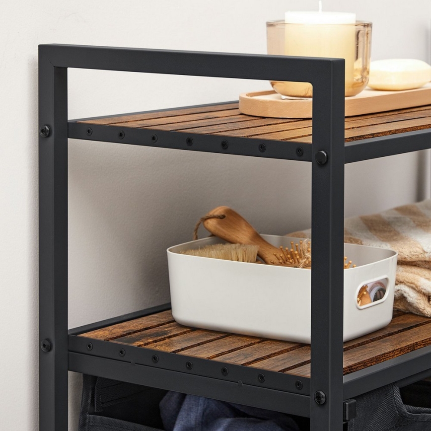 Koš na bielizeň REX hnedý/čierny