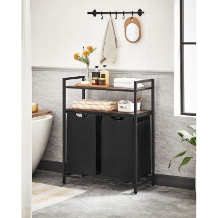 Koš na bielizeň REX hnedý/čierny