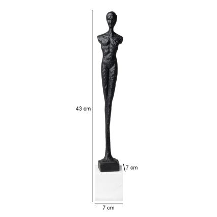 Kovová dekorácia na stôl, 43 cm, čierna