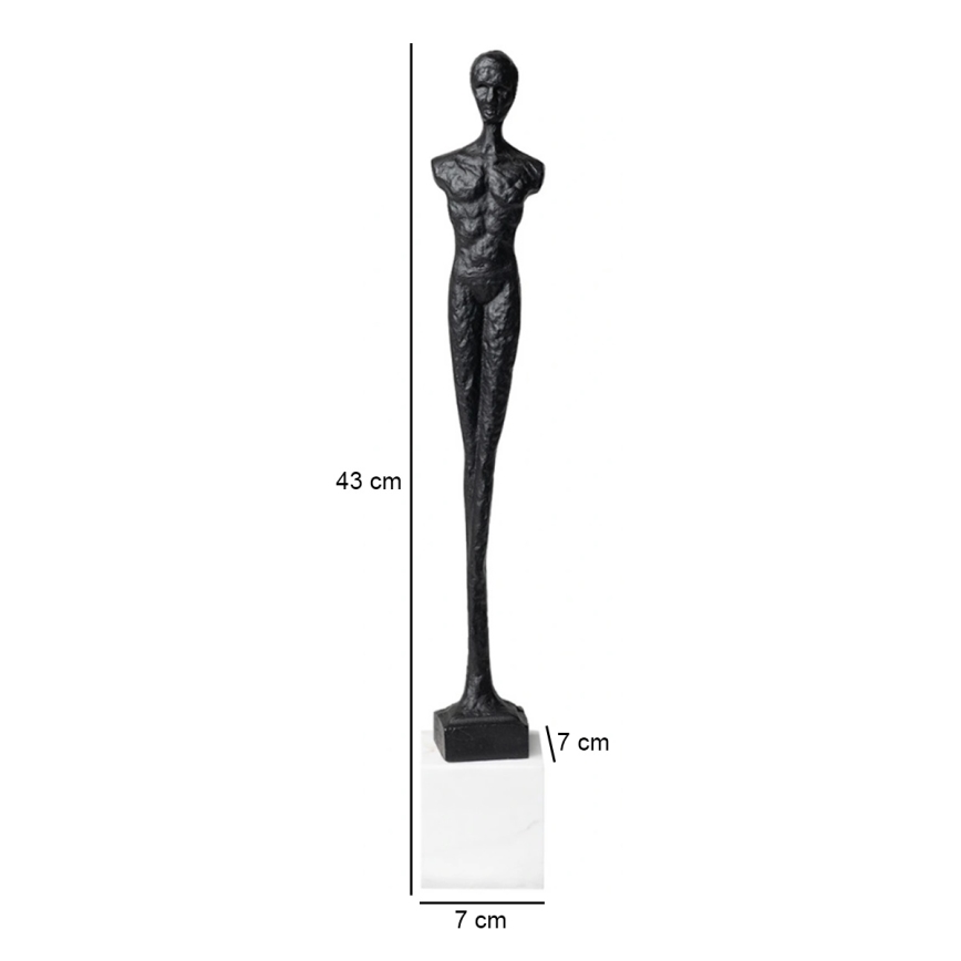Kovová dekorácia na stôl, 43 cm, čierna