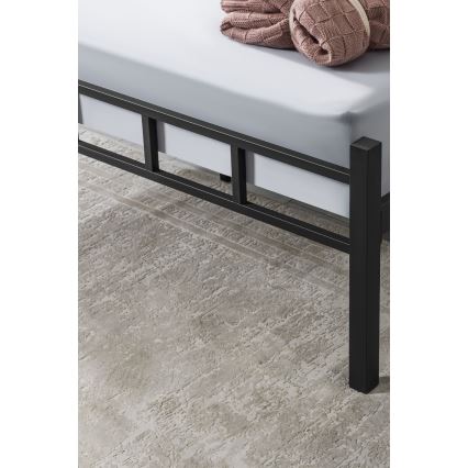 Kovová dvojlôžková posteľ ORMEL 160x200 cm čierna nosnosť 200 kg