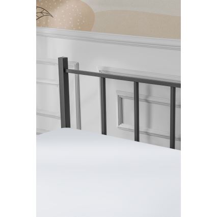 Kovová dvojlôžková posteľ ORMEL 160x200 cm čierna nosnosť 200 kg