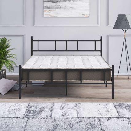 Kovová dvojlôžková posteľ PIRON 140x200 cm čierna nosnosť 200 kg