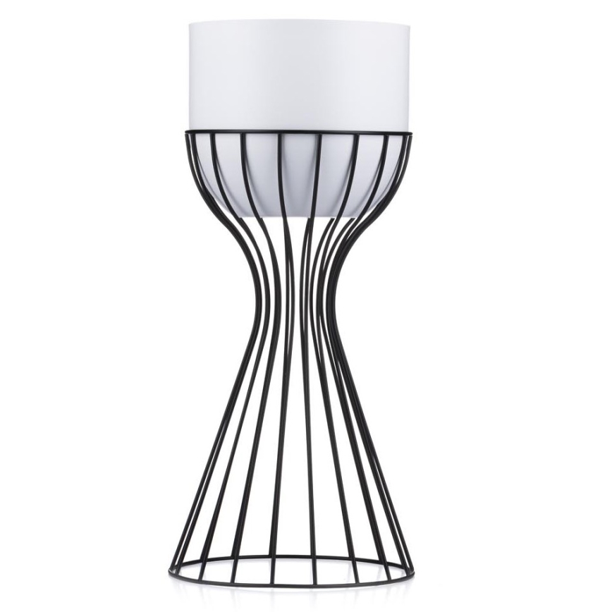 Kovový kvetináč LOFT 46x20 cm čierna/biela
