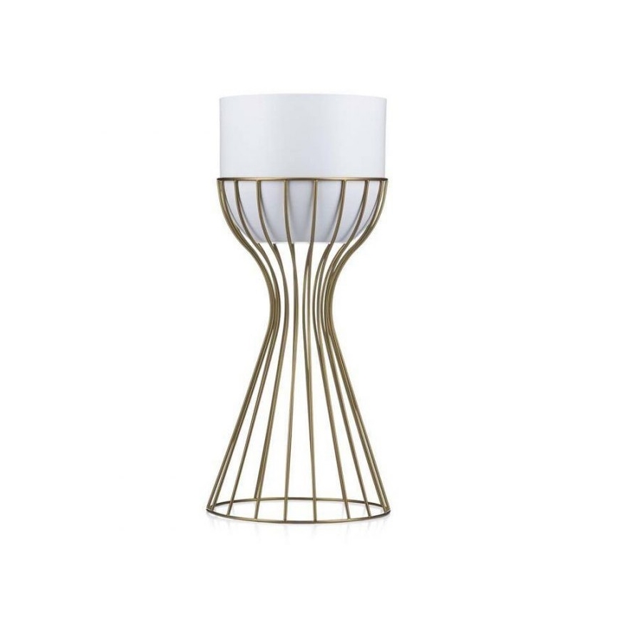 Kovový kvetináč LOFT 46x20 cm zlatá/biela