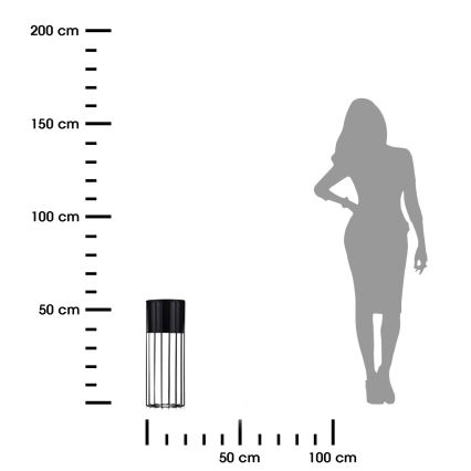 Kovový kvetináč LOFT 55x20 cm čierna
