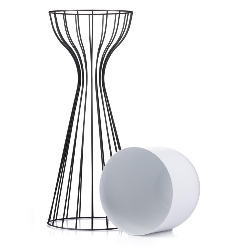 Kovový kvetináč LOFT 56x20 cm čierna/biela