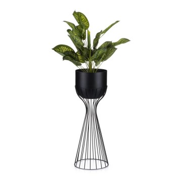 Kovový kvetináč LOFT 56x20 cm čierna