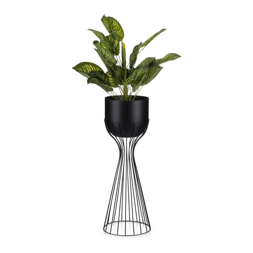 Kovový kvetináč LOFT 56x20 cm čierna