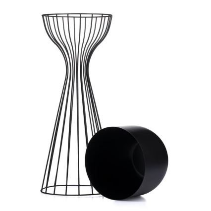 Kovový kvetináč LOFT 56x20 cm čierna