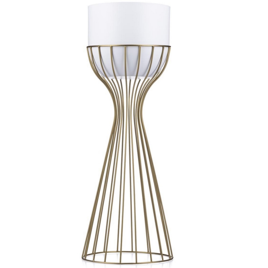 Kovový kvetináč LOFT 56x20 cm zlatá/biela