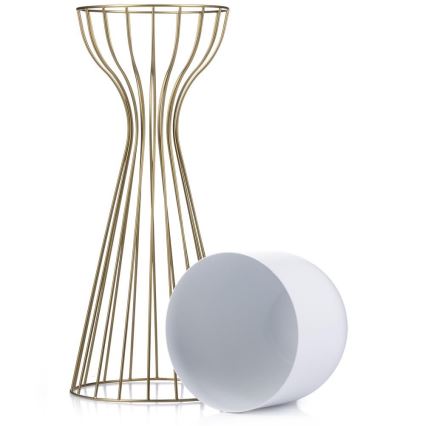 Kovový kvetináč LOFT 56x20 cm zlatá/biela